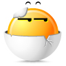 Emoticon emerging from an egg