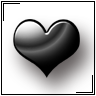 Emoticon mourning love heart black