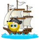 Emoticon Navegante en barco