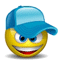 Emoticon Cap in blau