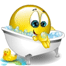 Emoticon In der Badewanne