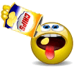 Emoticon 감자 튀김을 먹고