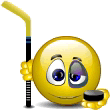 Emoticon Playing Hockey