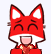 Emoticon Red Fox comer doce
