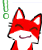 Emoticon Zorrito Fox con signo de exclamación