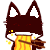 Emoticon Red Fox mangiare pasta