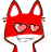 Emoticon Zorrito Fox ojos de corazon