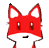 Emoticon Red Fox zaghaft Lachen